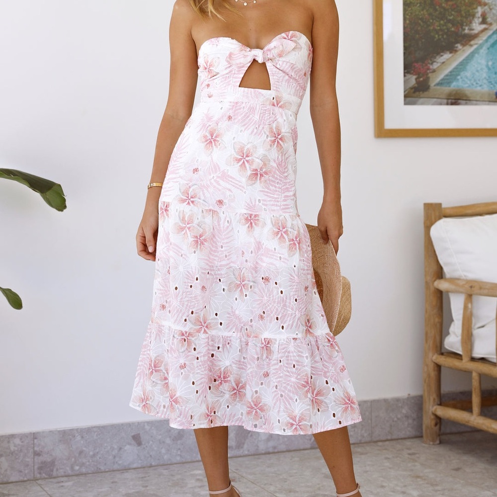Hello Molly Midi Floral Strapless Dress - NWT